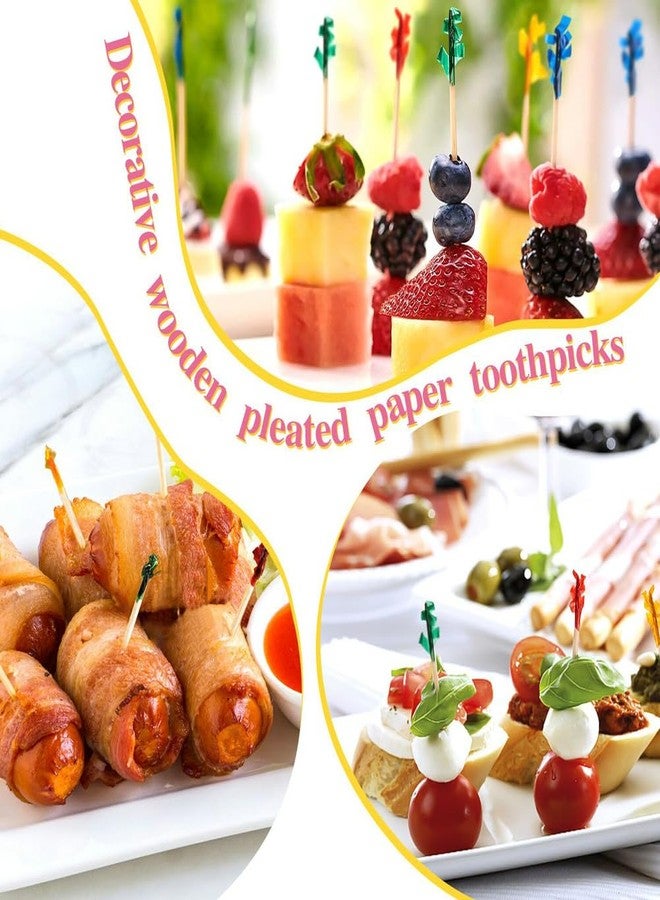 PEOUWNES 1200 قطعة من أعواد الأسنان المزخرفة بطول 2.5 بوصة، أعواد أسنان PEOUWNES للمقبلات، وحفلات الكوكتيل، وحفلات الشواء، والمشروبات، وسندويشات النادي، أعواد أسنان مزخرفة، أعواد سندويشات مزخرفة - Image 2